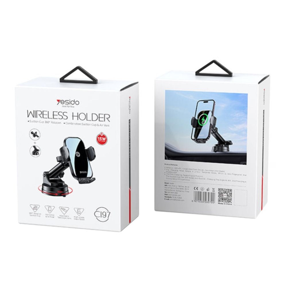 Yesido C197 15W Wireless Charging Car Holder Yesido C197 15W Wireless Charging Car Holder
